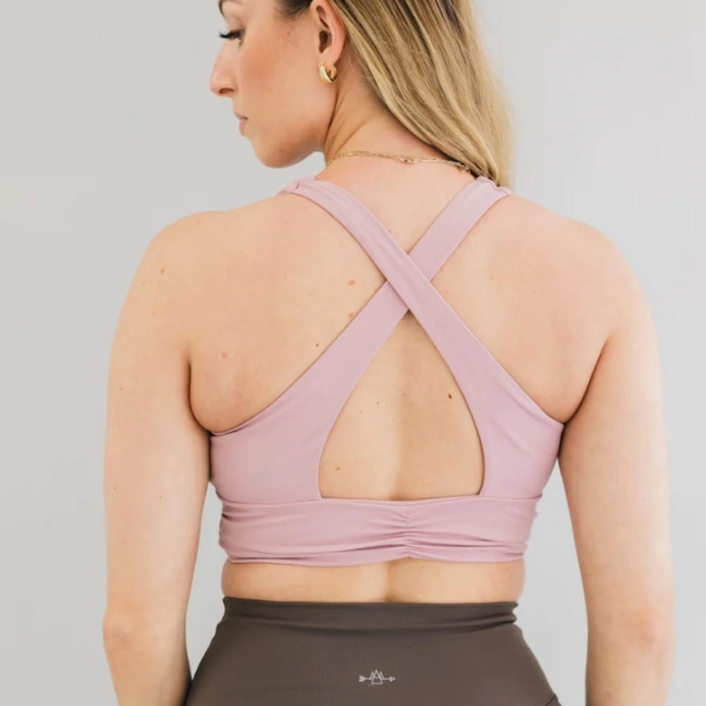 Bare Activewear Hold Me Up Sports Bra sz 10 Pink Mauve/Dusty Rose - Picture 5 of 10